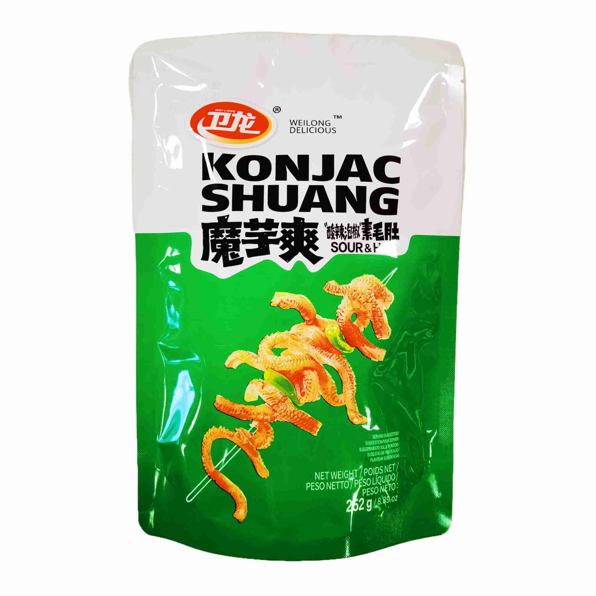 H360512卫龙魔芋爽252g酸辣泡椒素毛肚（辣条）