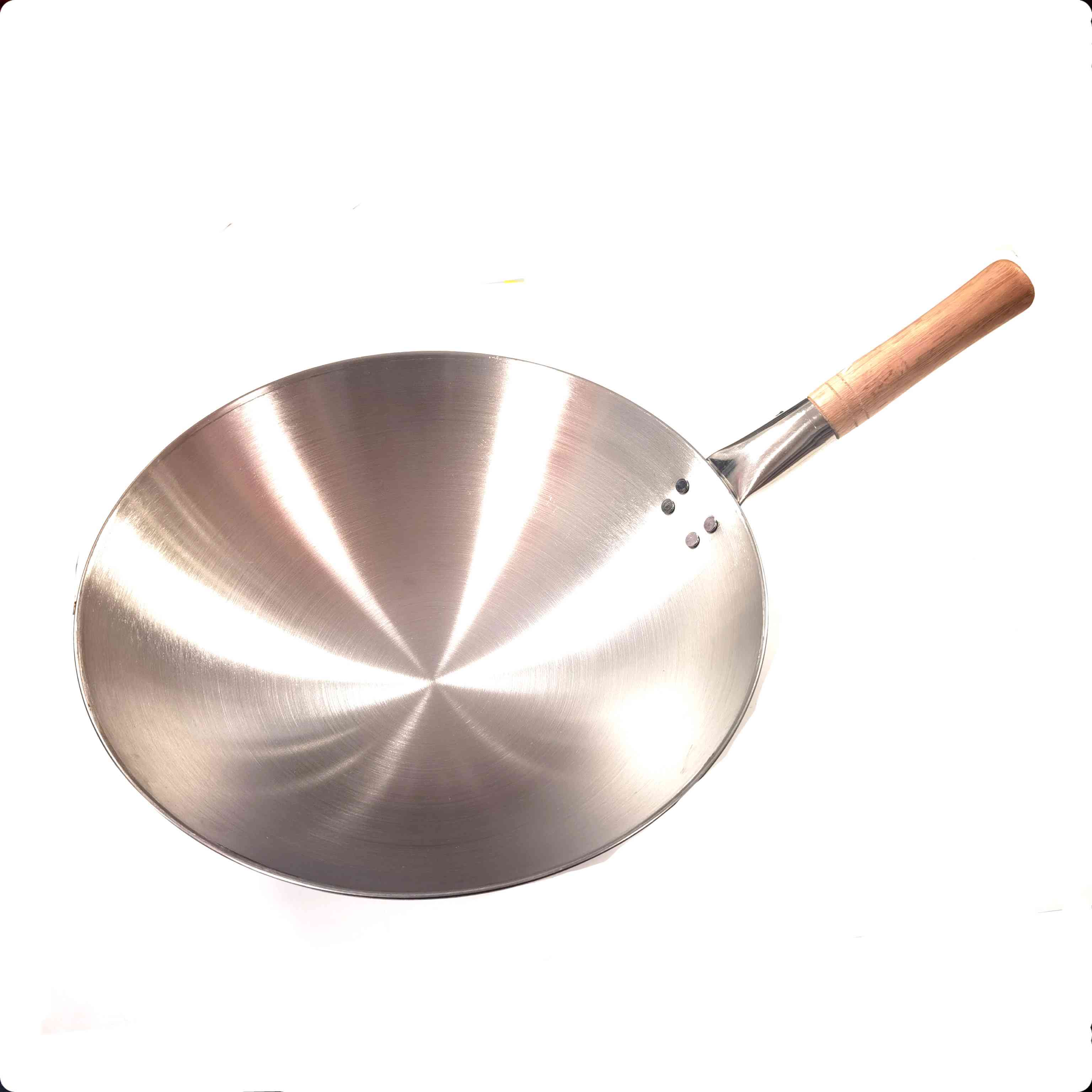 高级不锈钢圆底炒锅36cm