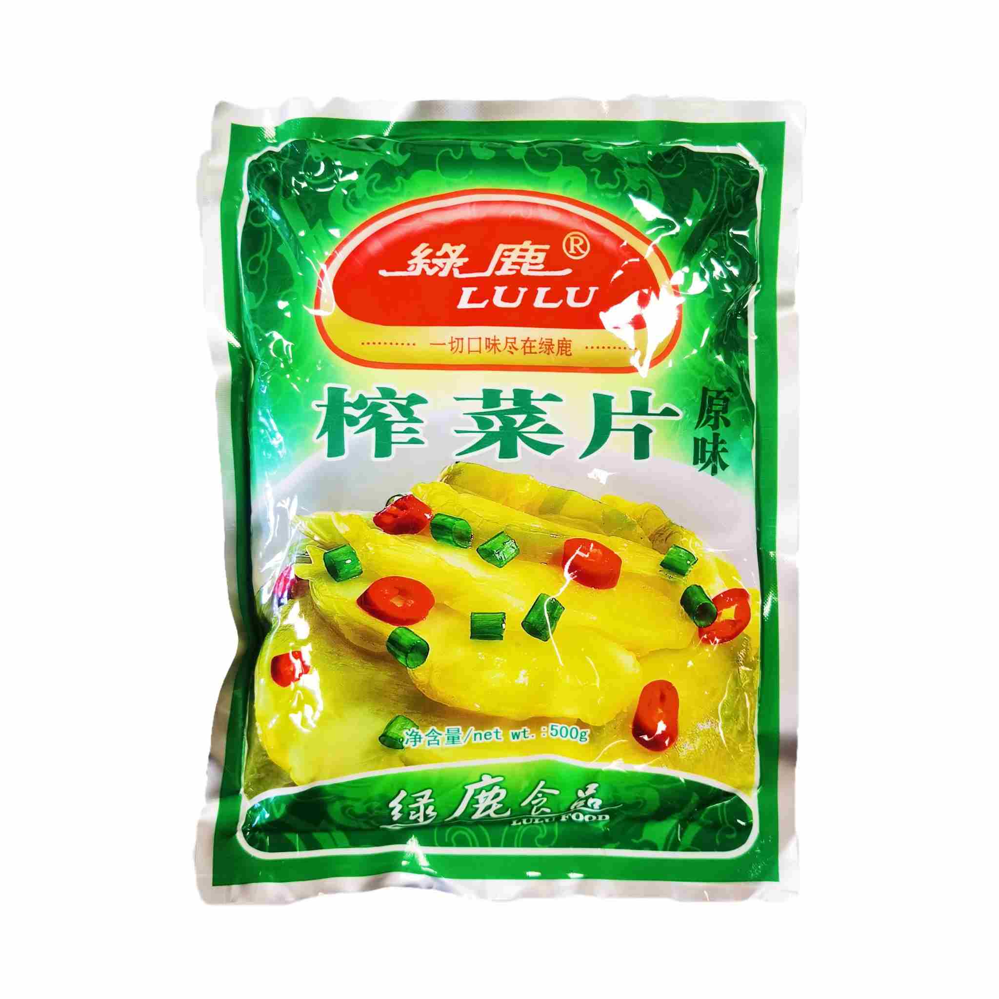 H3602绿鹿榨菜片500g原味