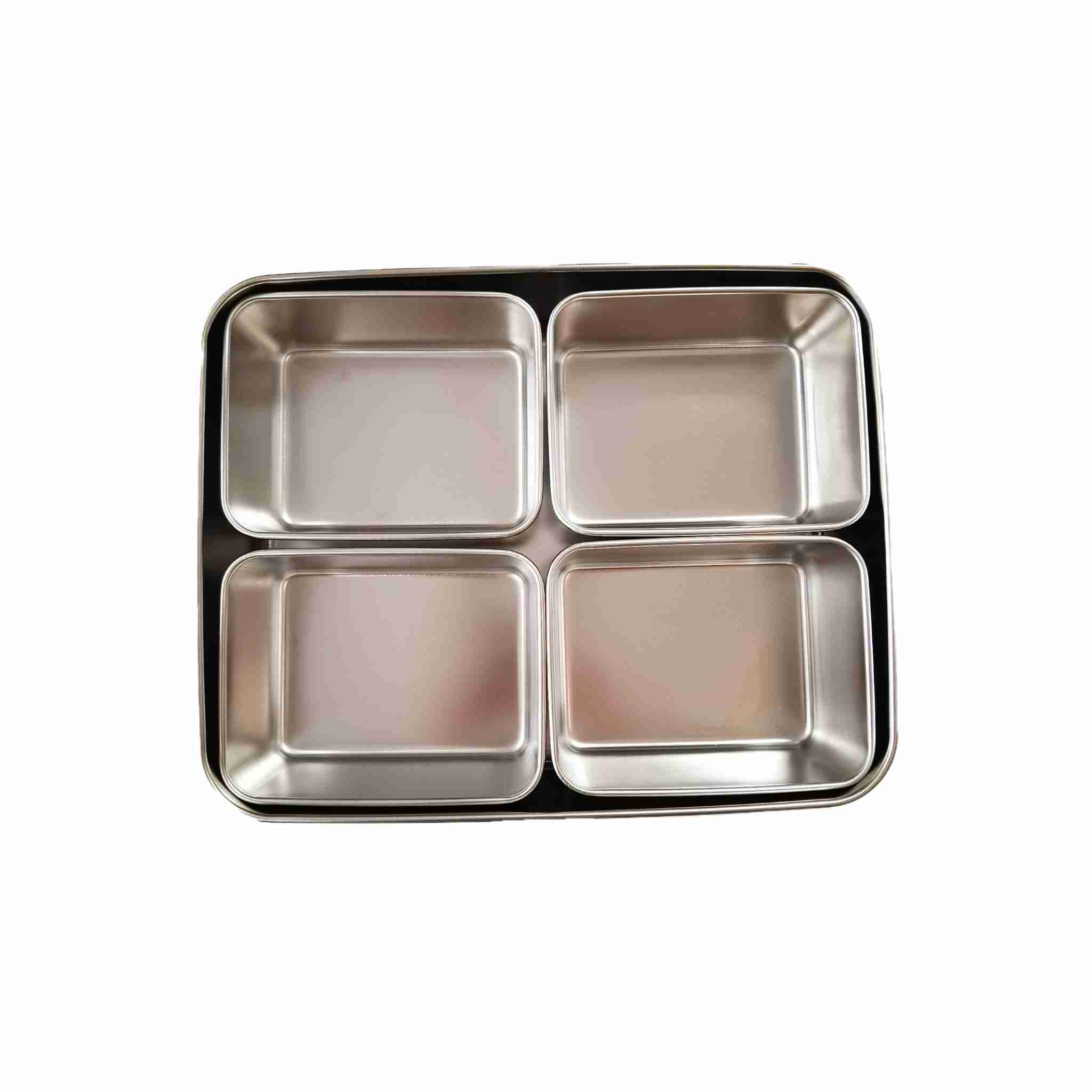 不锈钢带盖调料盒（4格）