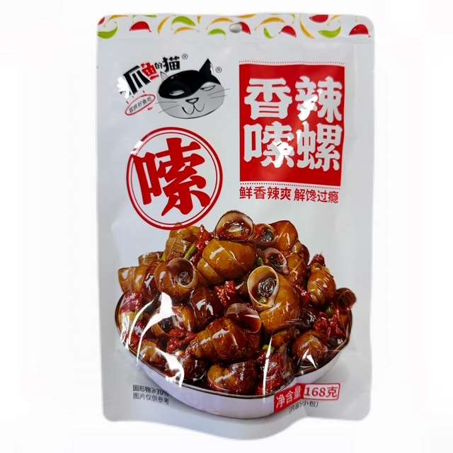H360811抓鱼的猫香辣嗦螺168g