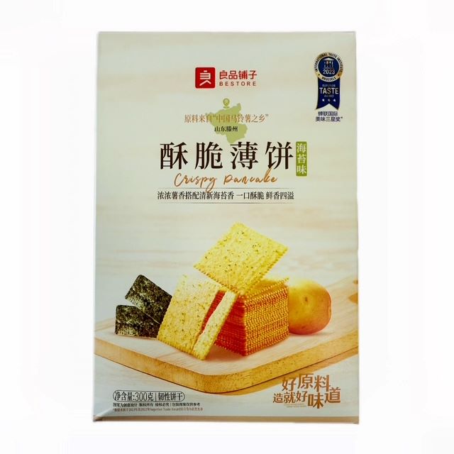 H351225良品铺子酥脆薄饼300g 海苔味