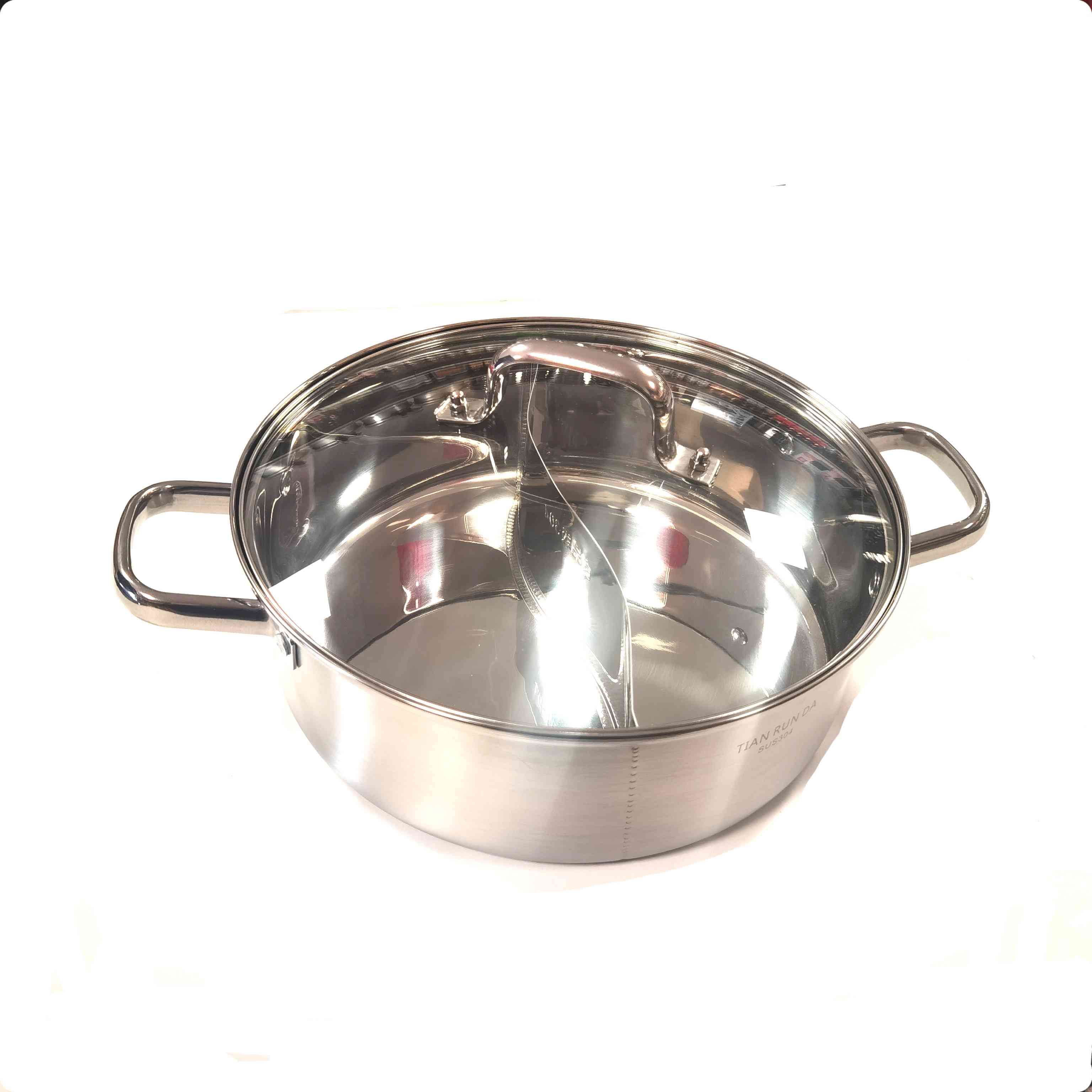 304不锈钢高级鸳鸯火锅30cm