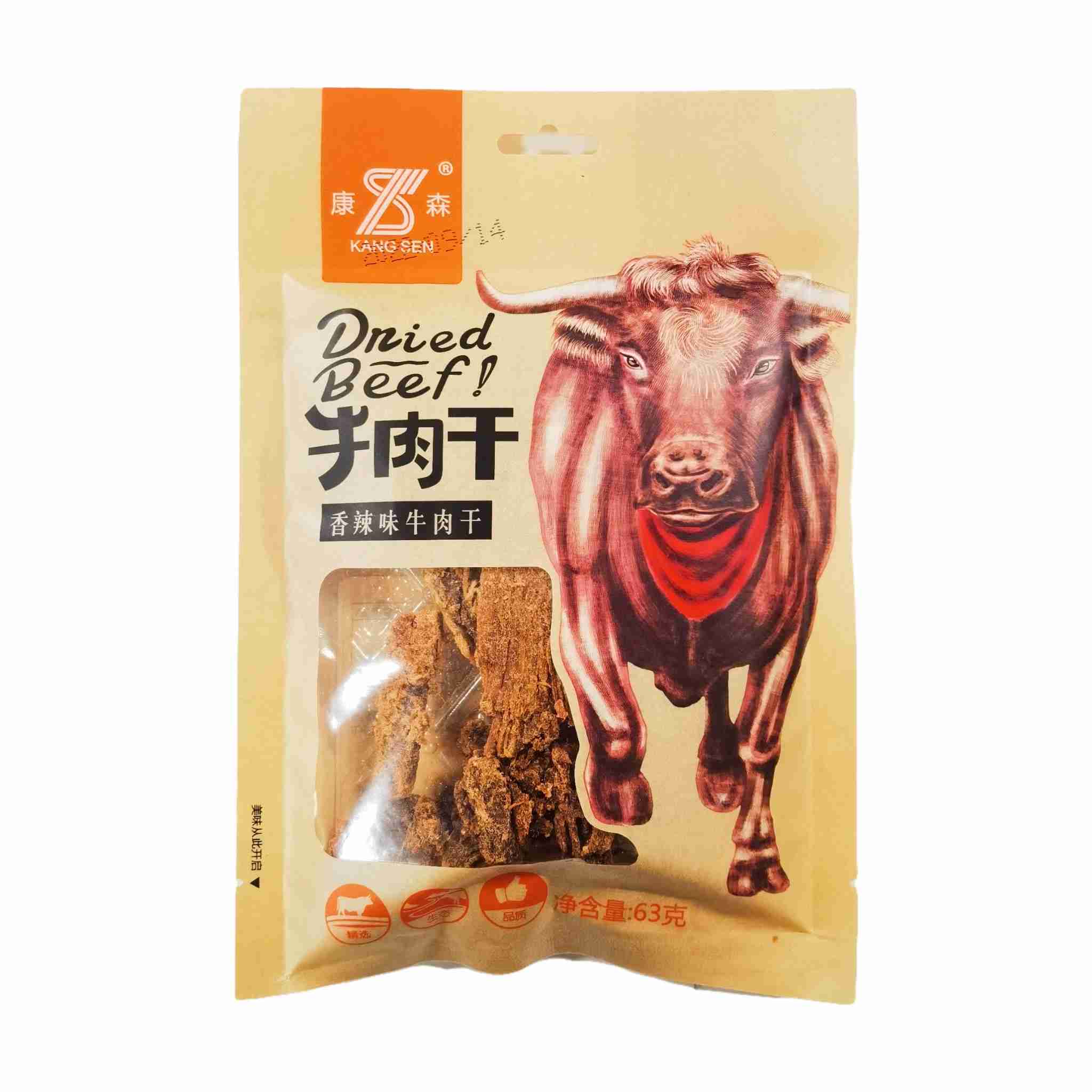 H360330康森牛肉干63g香辣味