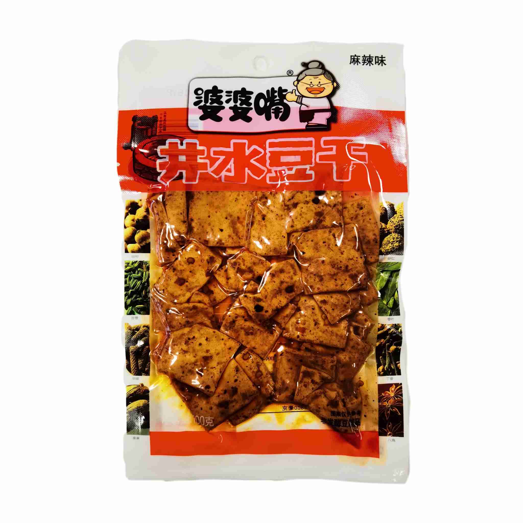 H340121婆婆嘴井水豆干100g麻辣味