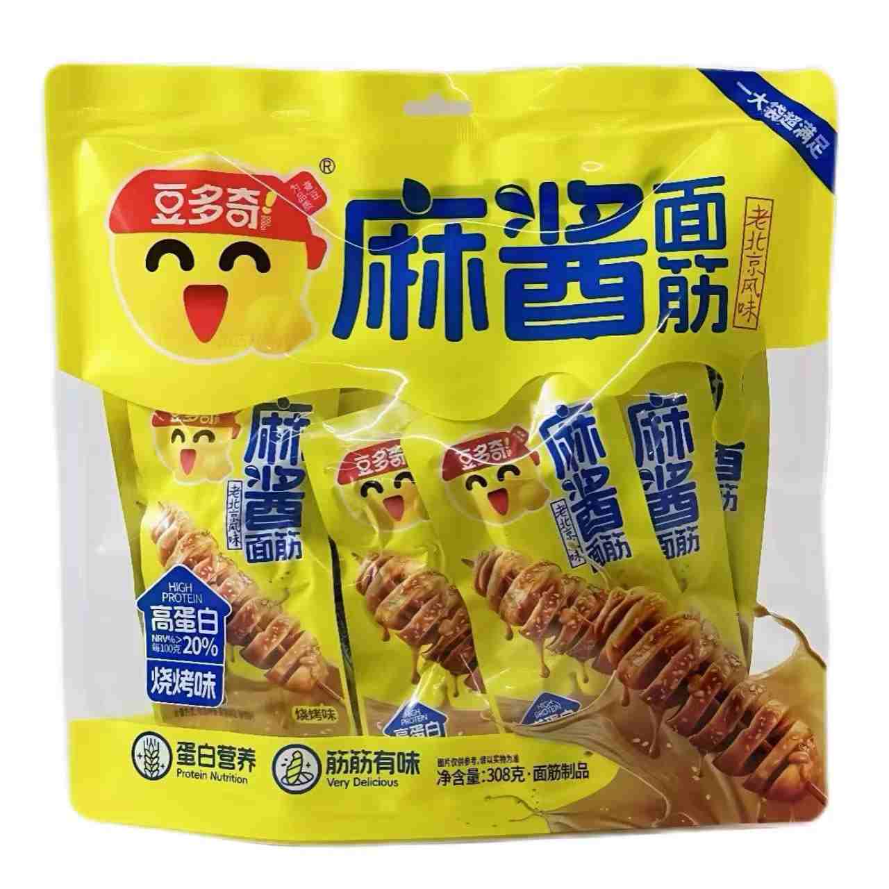 H360512豆多奇麻酱面筋308g 烧烤味味
