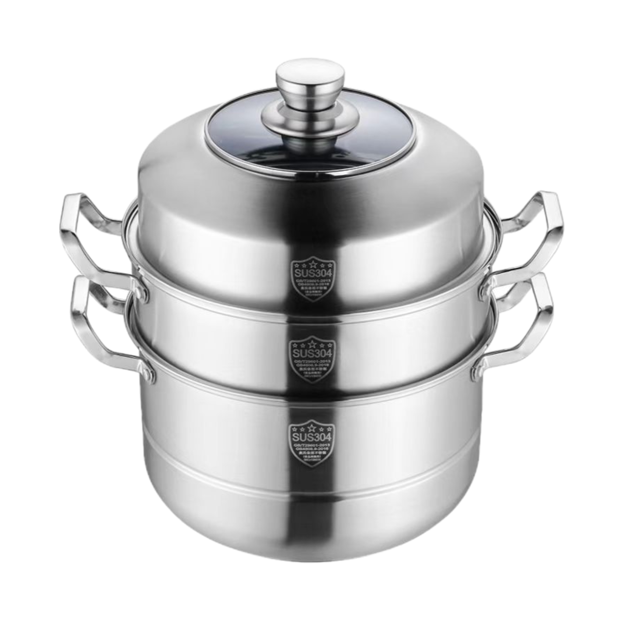 高级304不锈钢双层蒸锅30cm复底