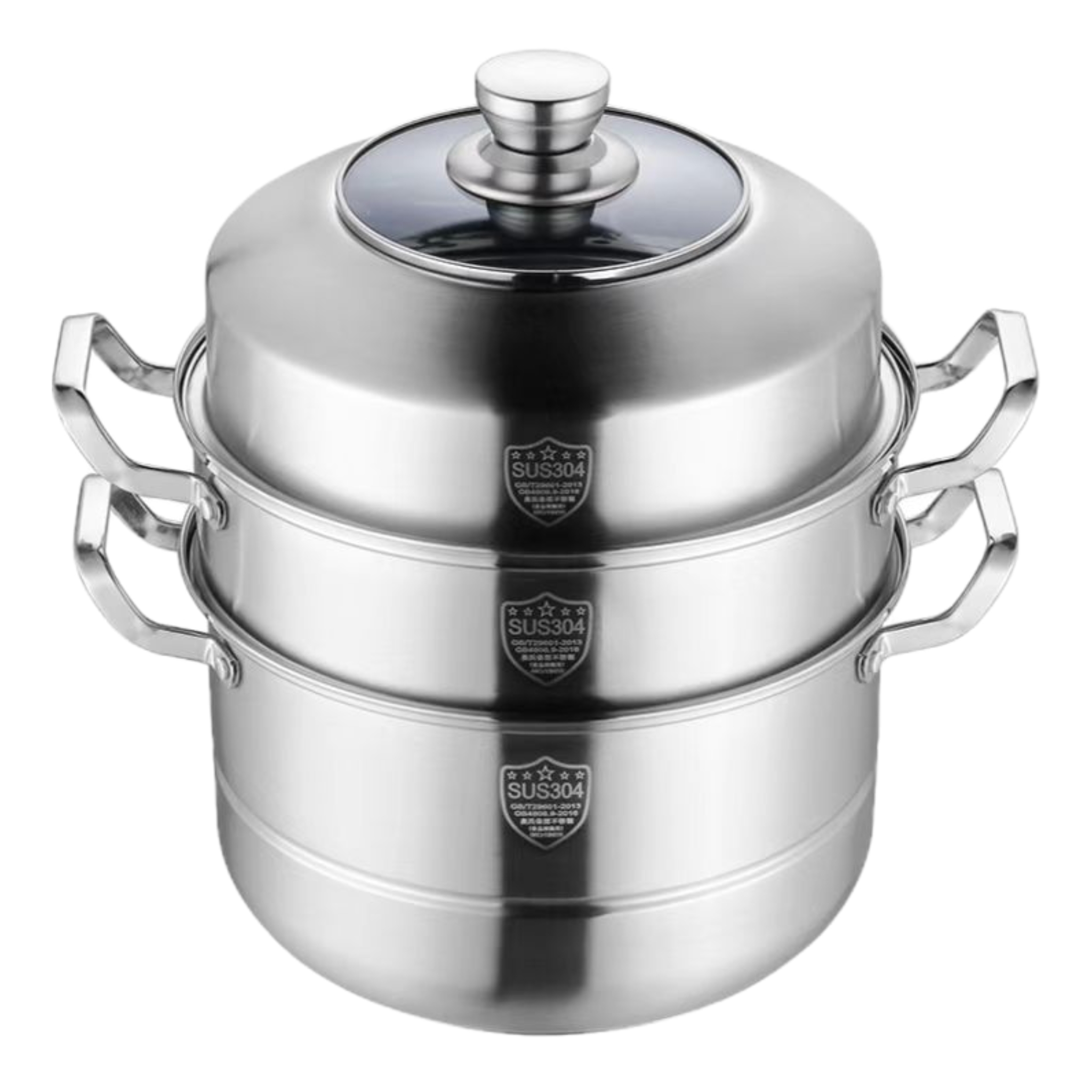 高级304不锈钢三层蒸锅36cm复底